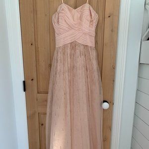 Adrianna Papell Chiffon Blush Pink Sequin Strapless Dress